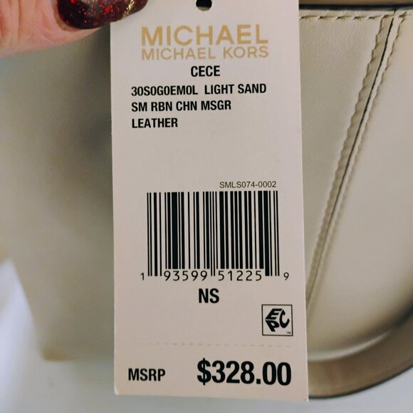 Michael Kors NEW Cece Light Sand 3 Compartment Small Chain Messenger Bag $328 - Picture 5 of 16